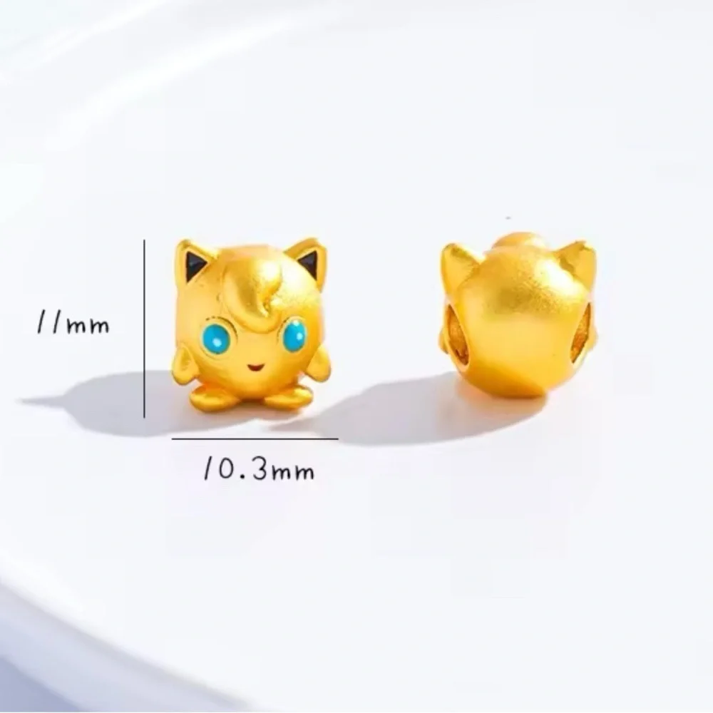 24K Gold Filled Pokemon Jiggly Puff Charm Bead Pendant Anime Pocket Monster